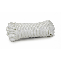 Ben-Mor Nylon Diamond Braided Rope, Abrasion Resistance, SWL-135lbs, White, 3/8-in x 50-ft Front_Angled_Right