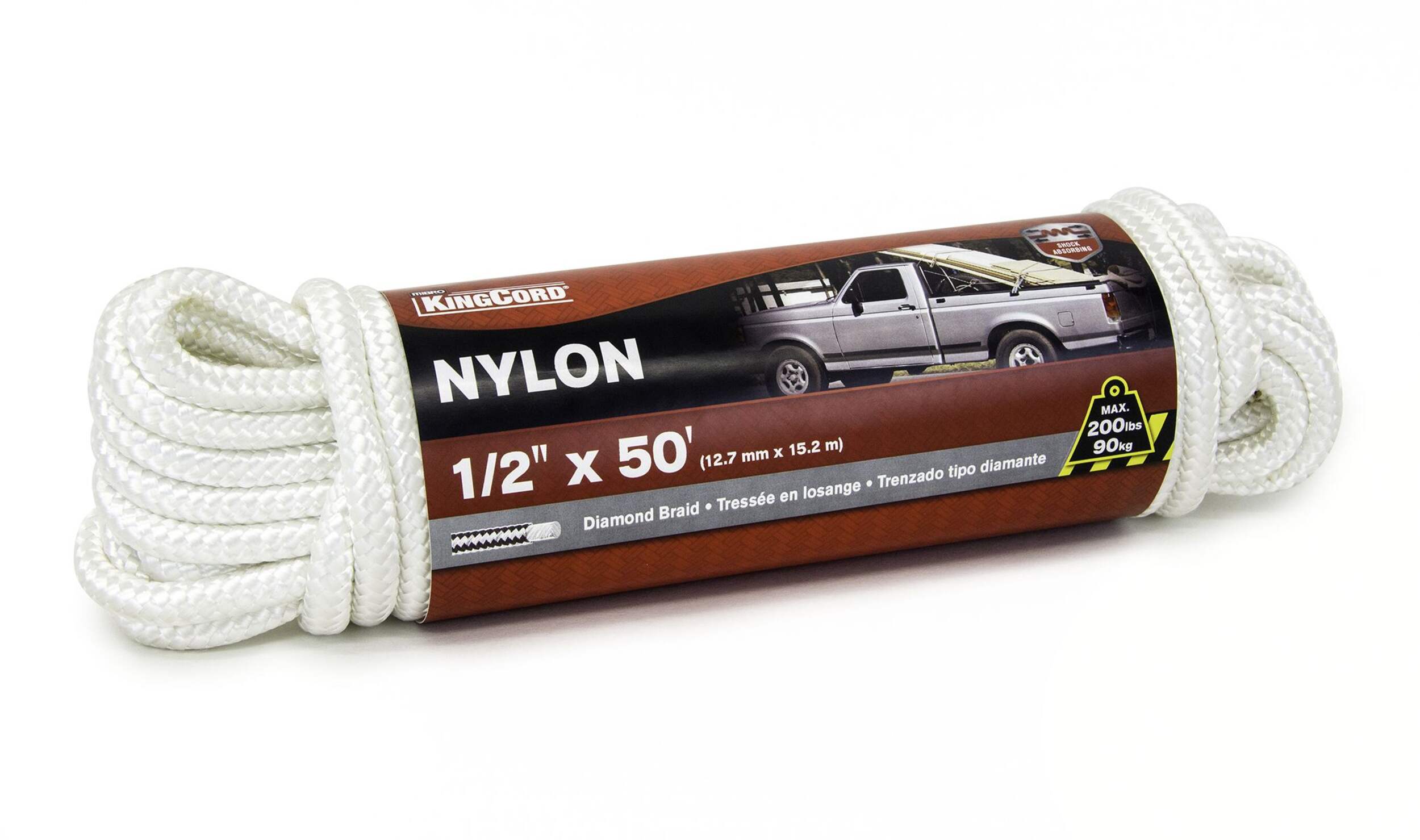 Ben-Mor Nylon Diamond Braided Rope, Abrasion Resistance, SWL-135-lbs ...