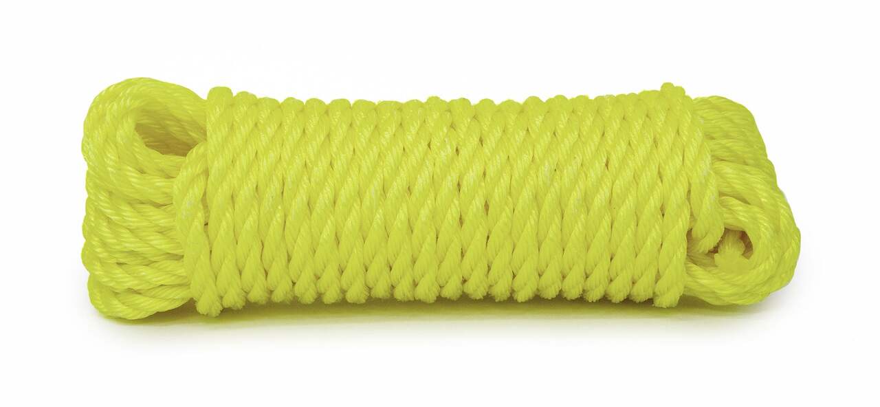 Corde torsadée KingCord en polypropylène, résiste à l'usure, SWL-420 lb,  jaune, 1/2 po x 50 pi