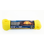 KingCord Polypropylene Twisted Rope, Waterproof, Yellow, 3/16-in x 100-ft