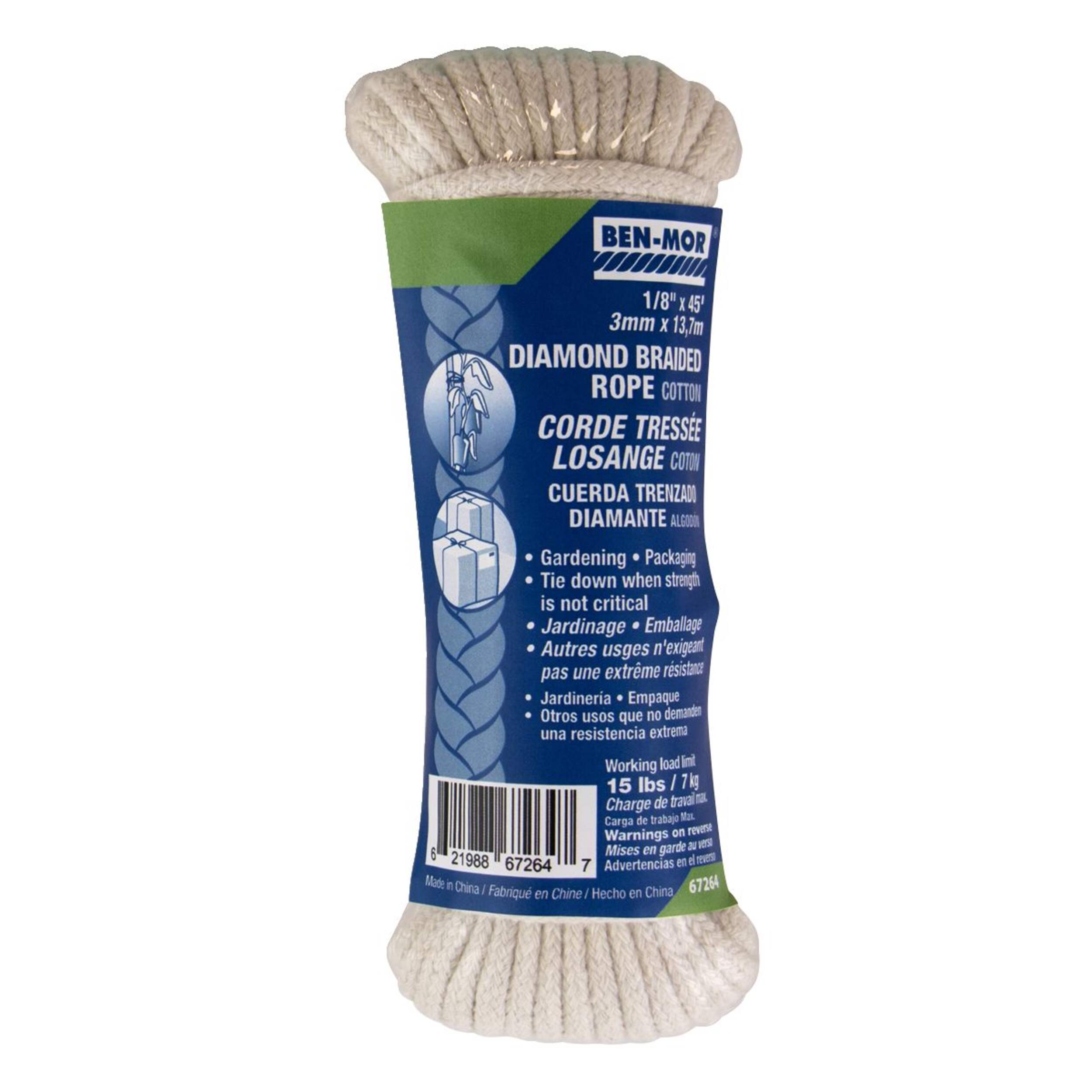 Ben-Mor Cotton Cord, All Purpose, 1/8-in x 50-ft Front_Flat