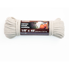 KingCord Cotton Cord, All Purpose, 1/8-in x 50-ft