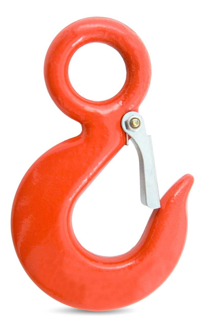 Ben-Mor Durable Slip Hook with Safety Latch, Corrosion & Weather Resistant,  Zinc-Plated, Red, 5/6-in