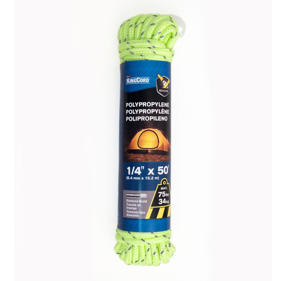 Reflective Rope, Fluorescent Green,1/4-in x 50-ft | Canadian Tire