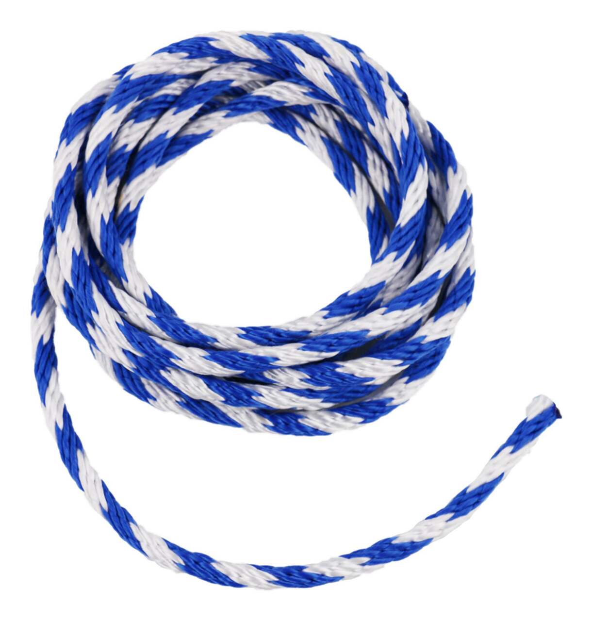 Blueline White/Blue Poly Double Braided Float/Safety Rope, 1/4-in