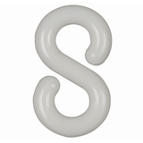 Ben-Mor #6 Light Duty Durable Plastic 'S' Hook, White, 1-1/2-in, 2-pc Front_Flat