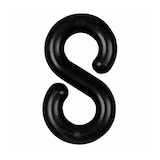 Ben-Mor #6 Light Duty Durable Plastic 'S' Hook, Black, 1-1/2-in, 2-pc Front_Flat