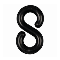 Ben-Mor #6 Light Duty Durable Plastic 'S' Hook, Black, 1-1/2-in, 2-pc