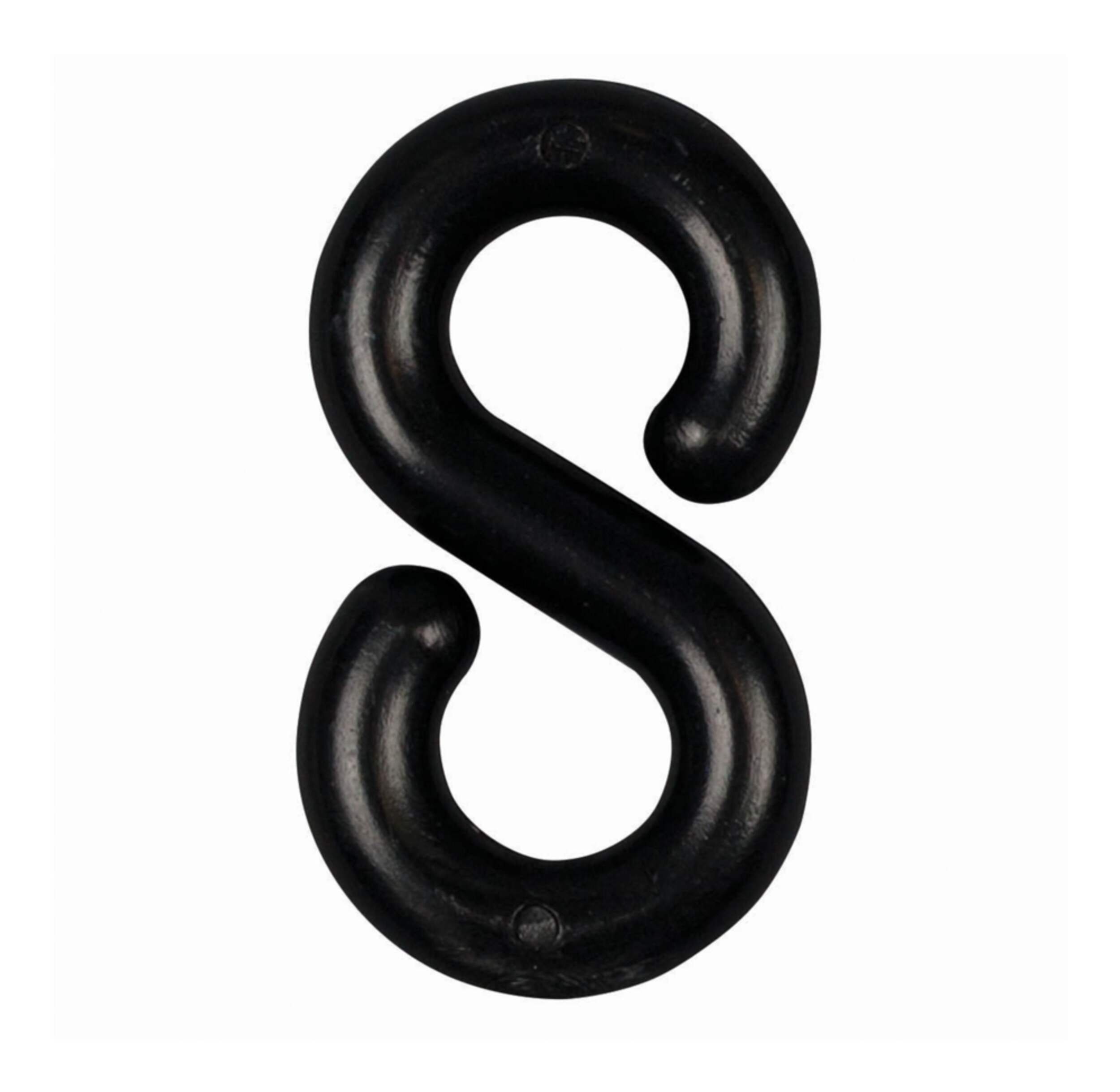 Ben-Mor #6 Light Duty Durable Plastic 'S' Hook, Black, 1-1/2-in, 2-pc Front_Flat