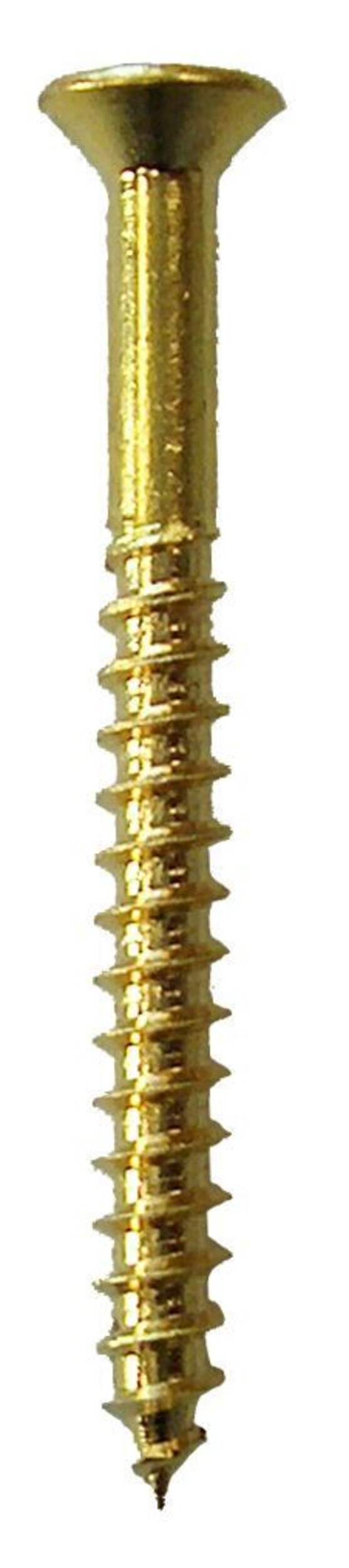 Vis à bois Buildex tête plate en laiton, 10 po Front_Flat