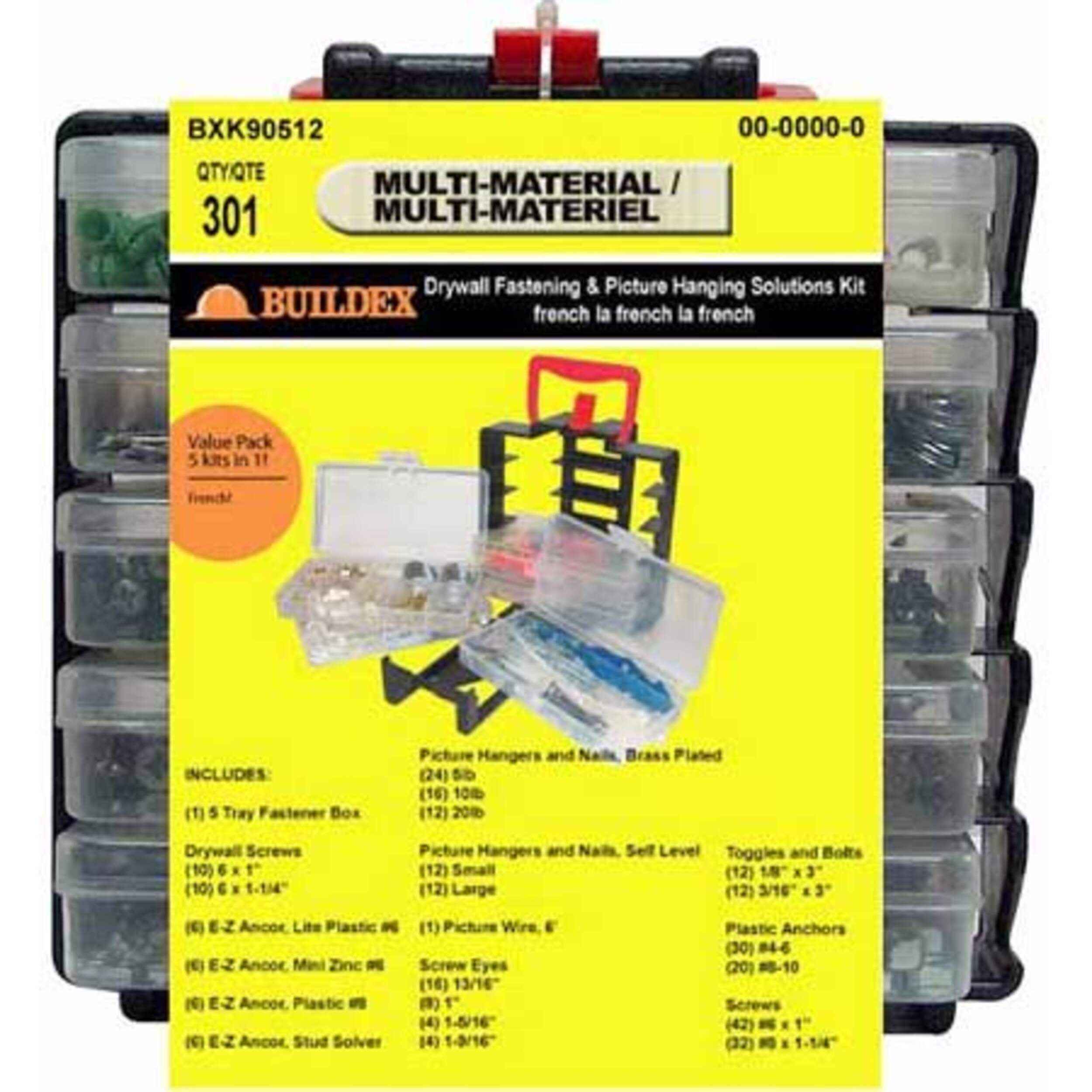Buildex 301-piece Drywall/Picture Hanging Kit Front_Flat