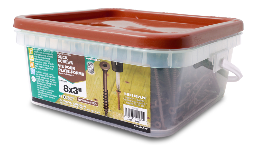 Hillman Flat Head Square Drive Deck Screws For Decking/Exterior