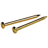 Hillman Escutcheon Pin, Smooth Shank, Large Round, Decorative Head, Brass Plated, 1/2 x 18-in Front_Angled_Left