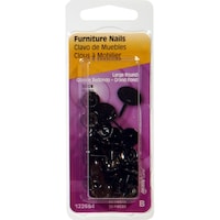 Clous d'ameublement tout usage Hillman, clous décoratifs, fini noir, paq. 25 Front_Flat