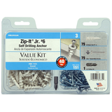 Hillman Zip-It Jr. #6 Value Kit, Self-Drilling, 151-pk Front_Flat