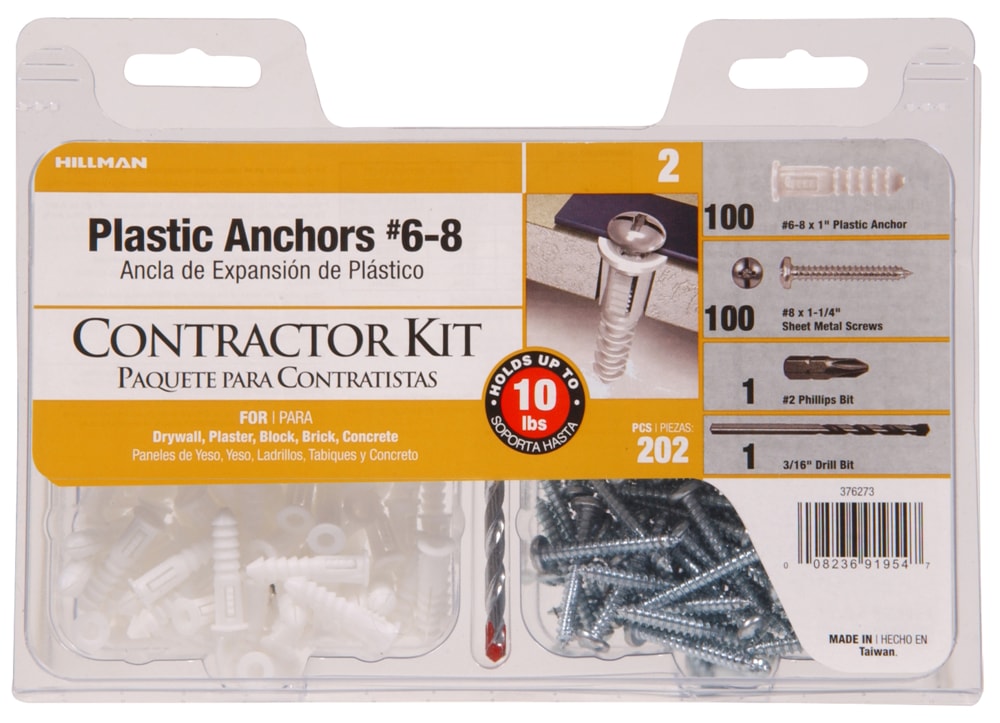 Hillman Plastic Ribbed Anchors 68 Contractor Kit, 101pk Canadian Tire