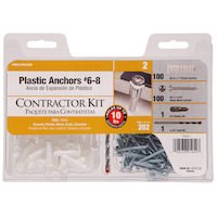 Hillman Plastic Ribbed Anchors #6-8 Contractor Kit, 101-pk Front_Flat