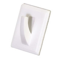 Hillman White Adhesive Hooks, 4-pk Front_Angled_Left