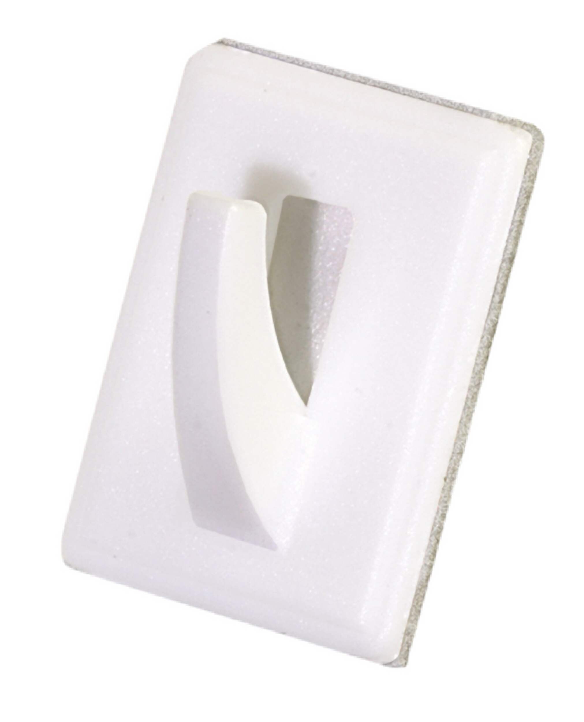 Hillman White Adhesive Hooks, 4-pk Front_Angled_Left