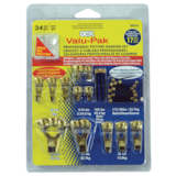 Crochets à cadre professionnel Hillman, plaqué laiton, paq. 34 Front_Flat