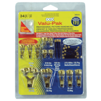 Hillman Pro Picture Hanger Kit, Brass Plated, 34-pc Front_Flat