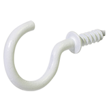 Hillman Steel Vinyl Mug Cup Hooks, Screw-In, White, 7/8-in, 40-pk Front_Angled_Left