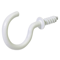 Hillman Steel Vinyl Mug Cup Hooks, Screw-In, White, 7/8-in, 40-pk Front_Angled_Left