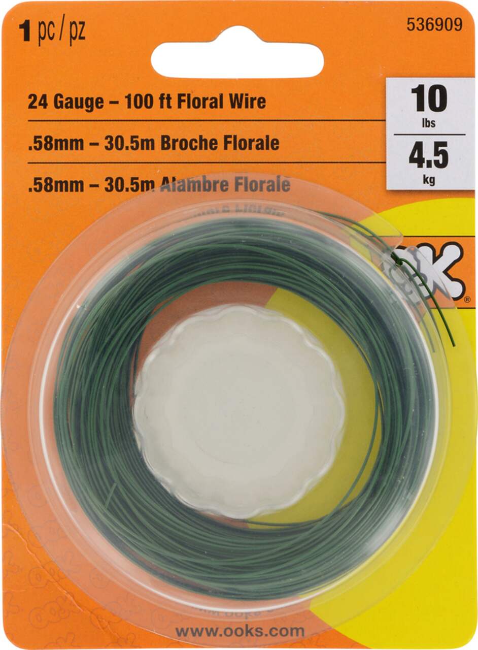 National Hardware Floral Wire 24 Gauge 100 Foot Green