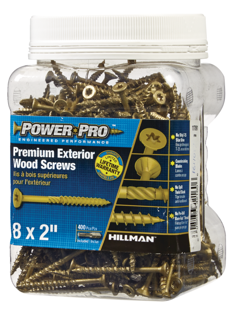 Hillman Power Pro Premium Exterior Star Drive Wood Screws, Corrosion ...