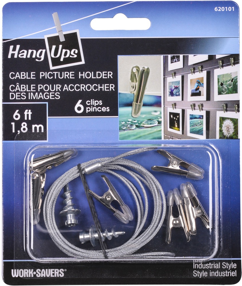 Hillman Hang Up Cable picture Holder Assorted Kit, Colourful Clips