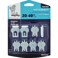 High & Mighty DrywAll Hanger, For Hanging Frames, No Tools Required, 40-lb Capacity, Silver, 8-pk Front_Flat