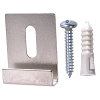 Support à rainure large pour miroir OOK, pour miroirs sans cadre, acier, capacité de 20 lb, argent, paq. 4