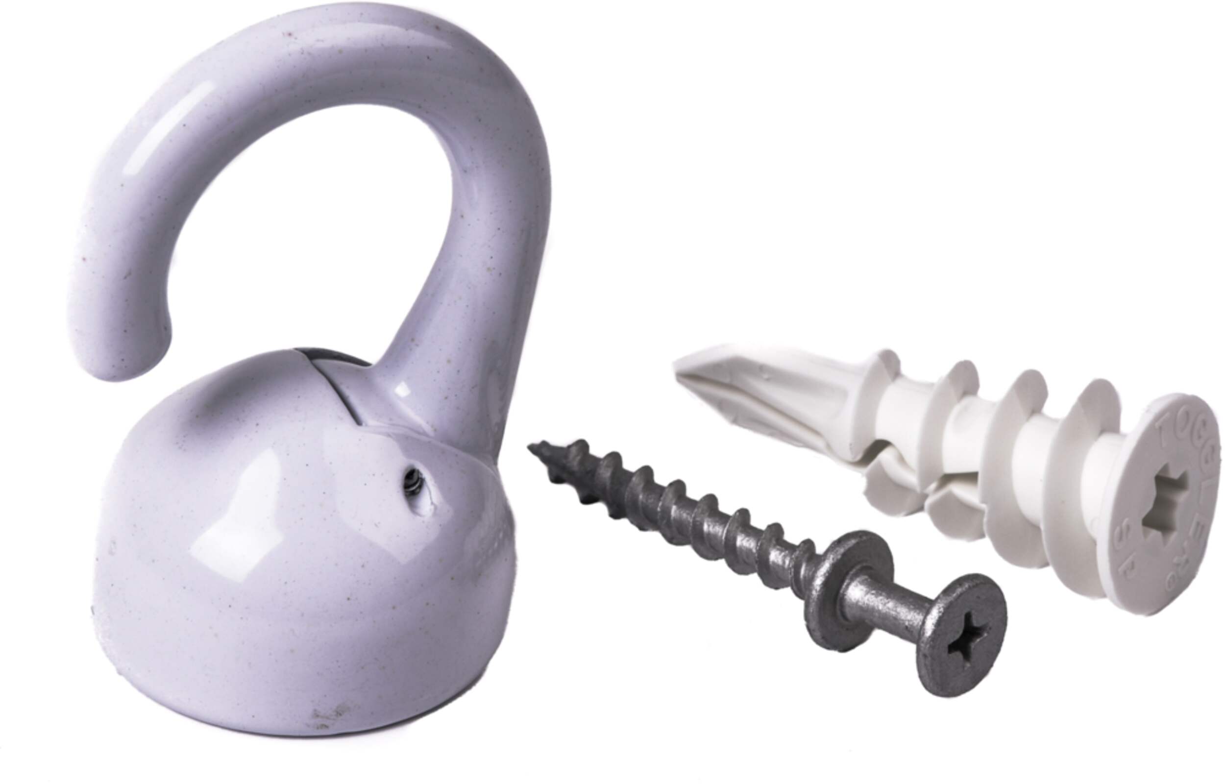 OOK Elephant Ceiling Hook, 360 Swivels, Tool-Free, 100-lb Capacity, White Composite_or_Mixed