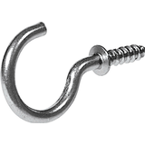 Hillman Steel Vinyl Mug Cup Hooks, Screw-In, Nickel-Plated, 7/8-in, 8-pk Front_Angled_Left