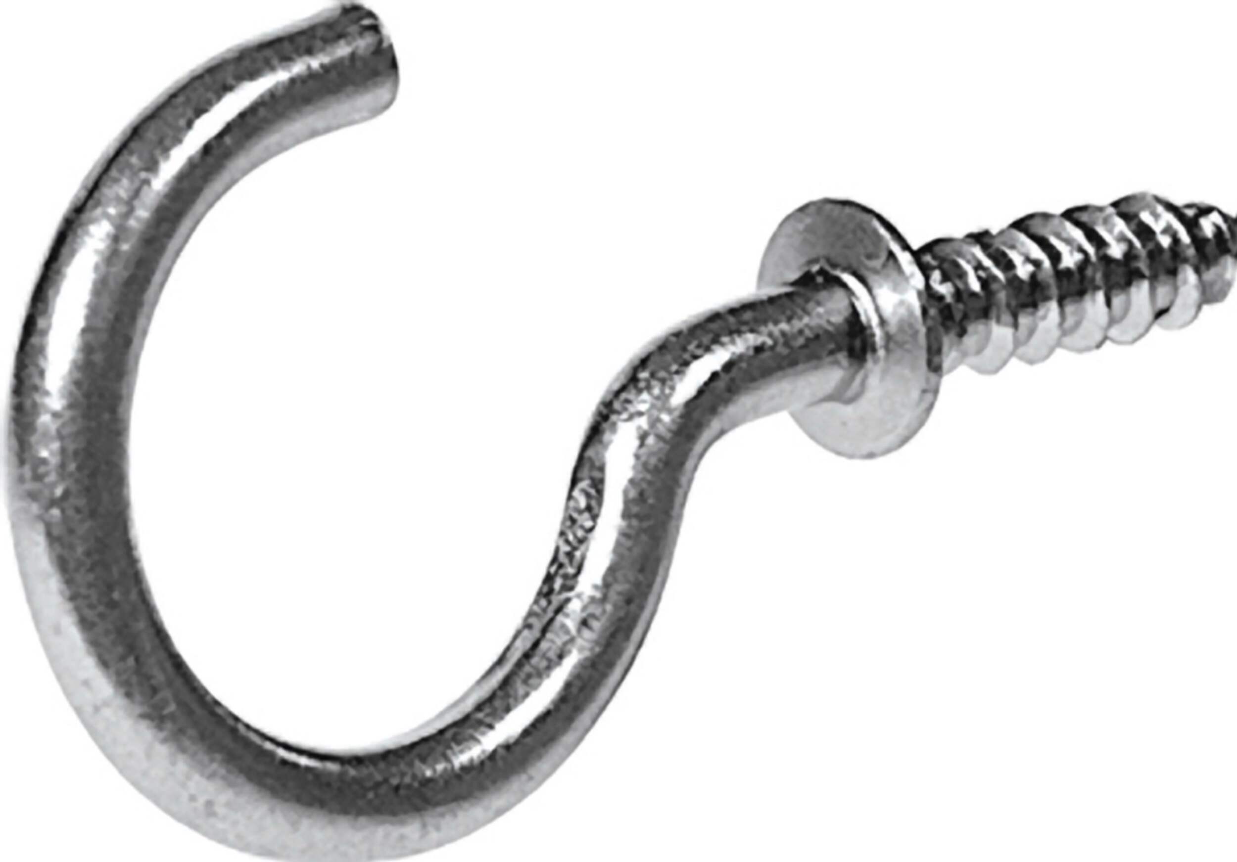 Hillman Steel Vinyl Mug Cup Hooks, Screw-In, Nickel-Plated, 7/8-in, 8-pk Front_Angled_Left