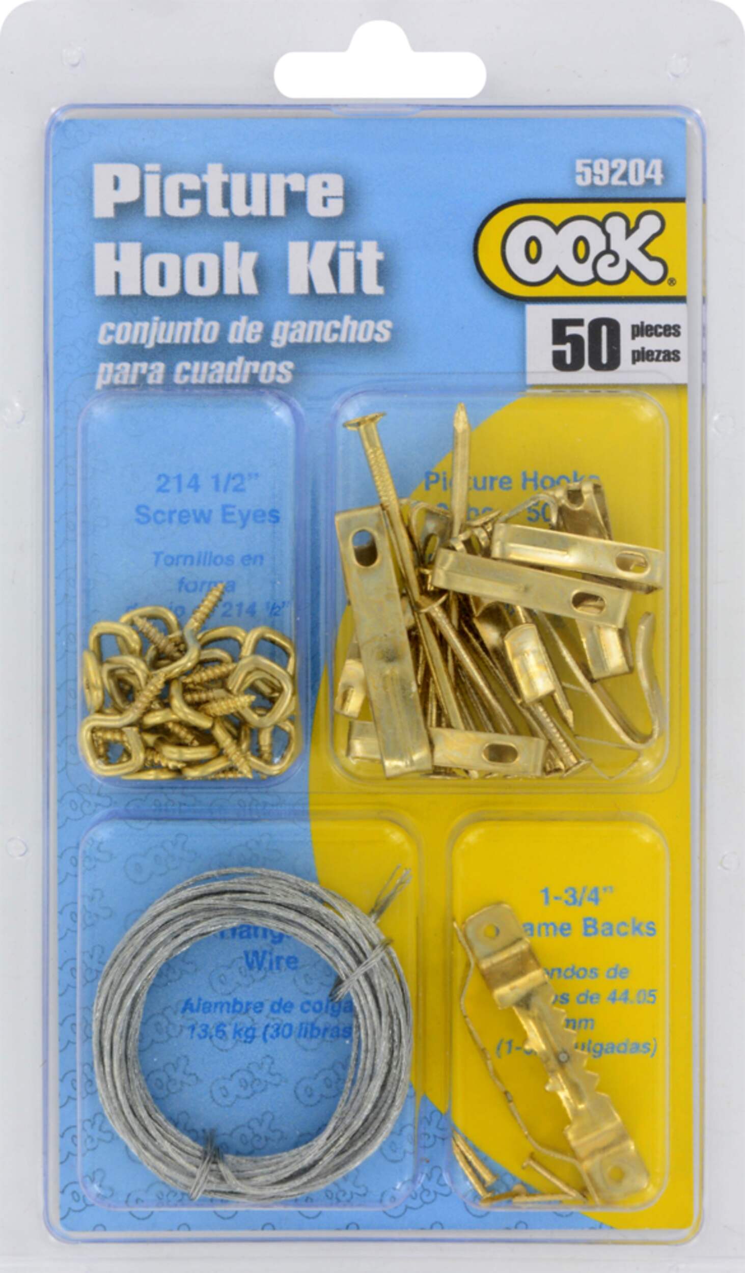 Hillman Picture Hanging Kit with Sawtooth Hangers and Screws, 50-pc Front_Flat