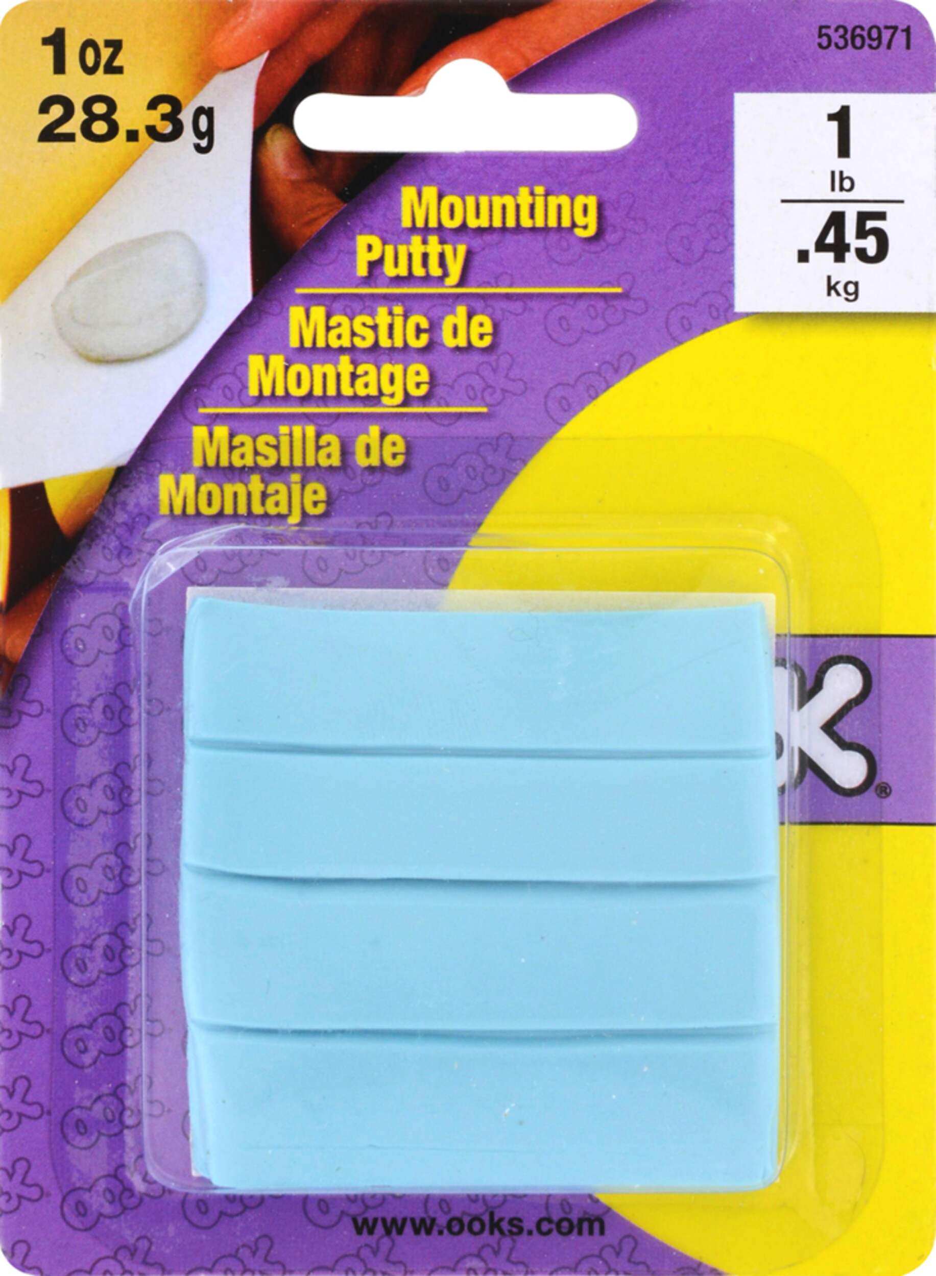 Hillman poster Putty, Mounting Putty, 1-lb Capacity Front_Flat