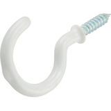 Hillman Vinyl Cup Hook, Half Hook Half Screw, 2-1/4-in, White Front_Angled_Left