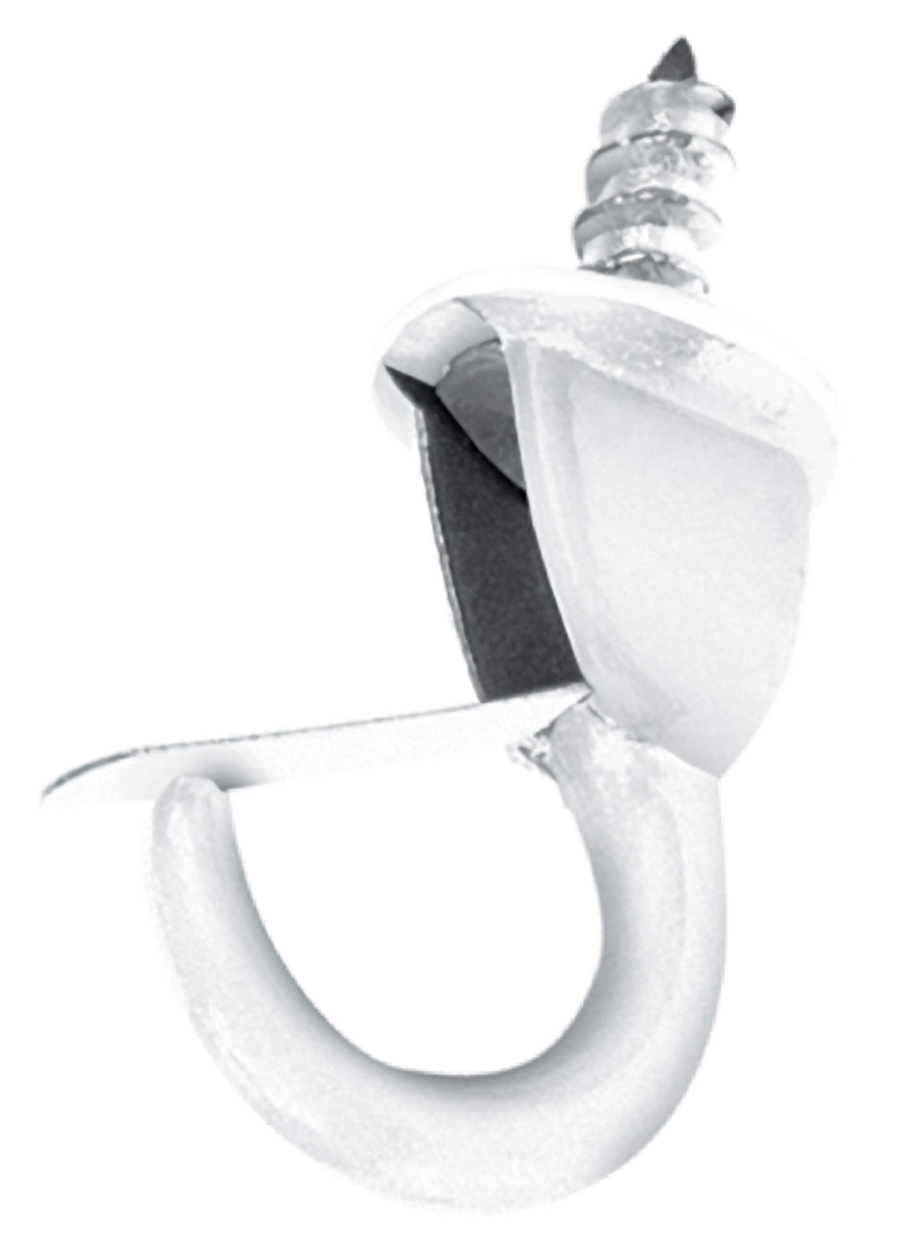 Hillman Safety Cup Hook, Half Hook and Half Screw, 1-1/4-in, White Bottom_Plunge
