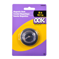 OOK Magnetic Base with Hook, Protective Non-Scratch Liner, 9-lb Capacity Front_Flat