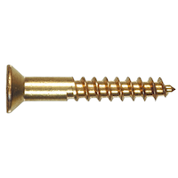 Vis à bois Hillman à tête plate et prise carrée, plaqué laiton, choix de tailles et de formats