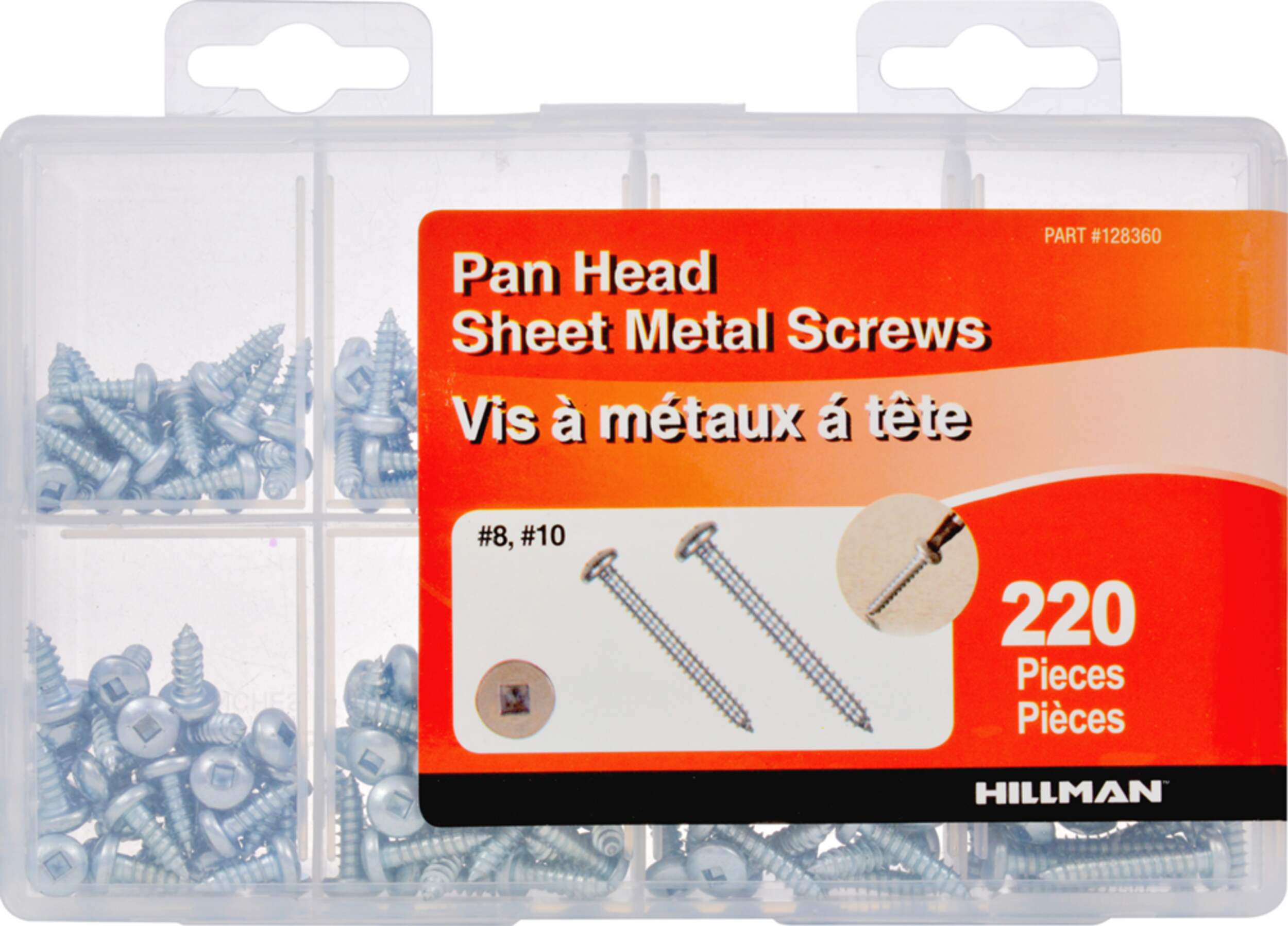 Hillman Pan Head Sheet Metal Screws, Tapping Screw Kit, 220-pc Front_Flat