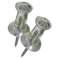 Hillman Push Pin, Plastic Head, Clear