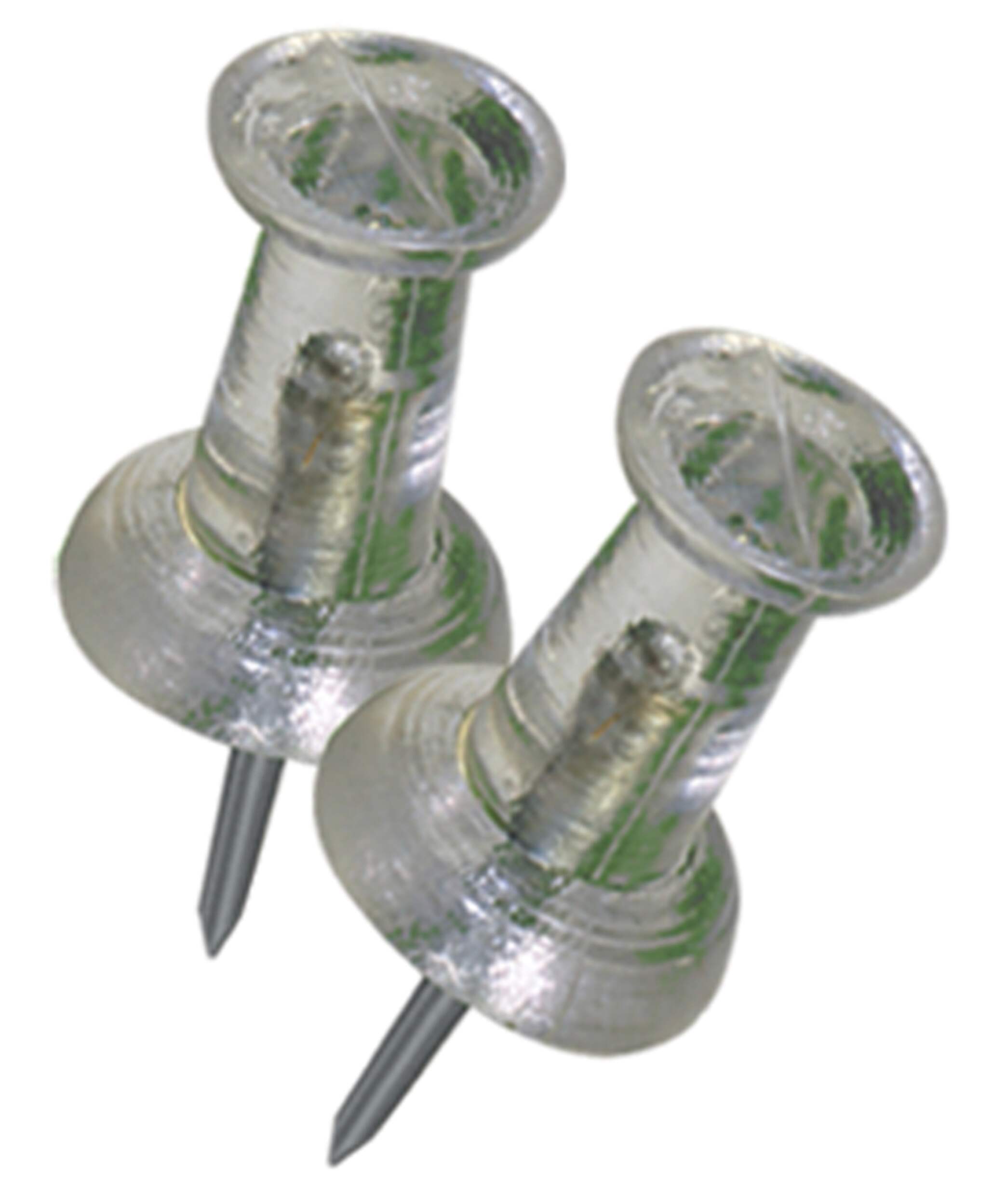 Hillman Push Pin, Plastic Head, Clear Overhead_Plunge
