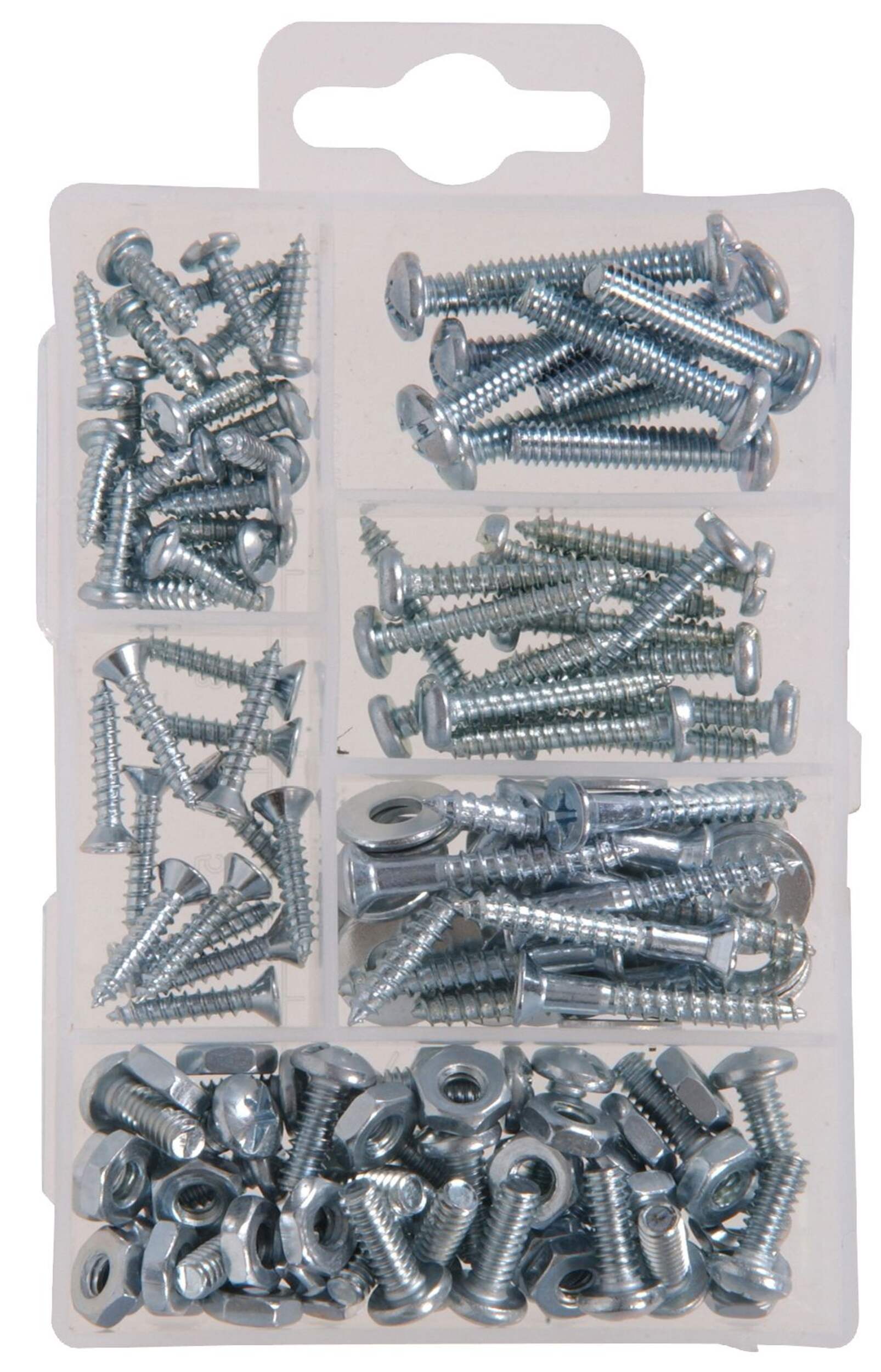 Hillman Small Home Organized Kit, Sheet Metal and Machine Screws-Nuts, 150-pc Front_Flat