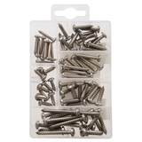 Hillman Stainless Steel Pan Head Sharp Thread Phillips Sheet Metal Screw Kit, Small Front_Flat