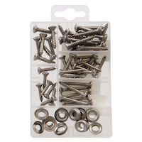 Hillman Stainless Steel Oval Head Sharp Thread Phillips Sheet Metal Screw Kit, Small Front_Flat