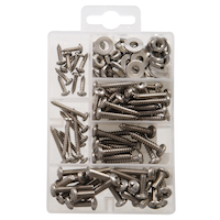 Hillman Stainless Steel Home Kit, Assortment of Screws, Nuts and Washers, Small Front_Flat