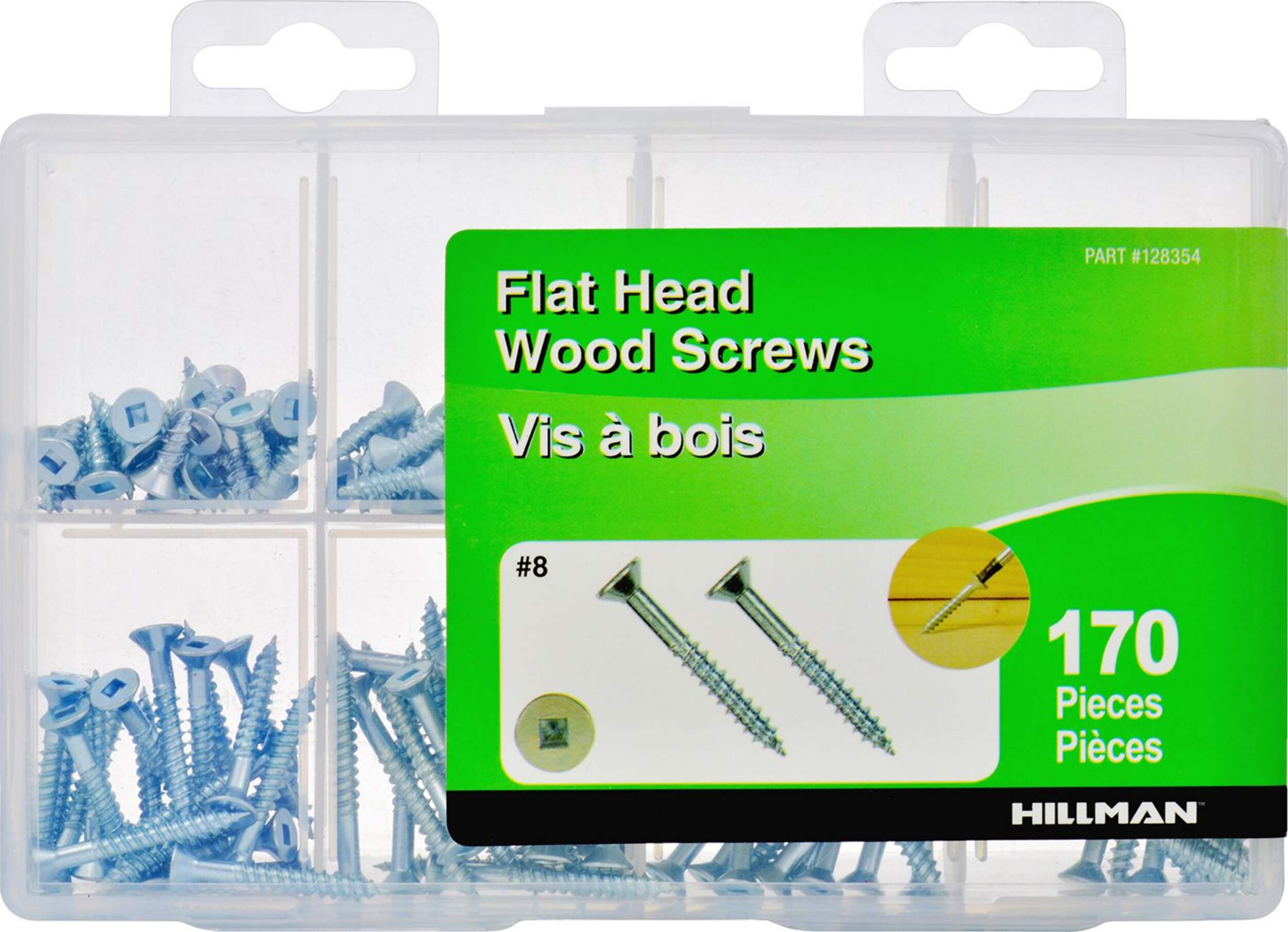 Vis à bois à tête plate Hillman, paq. 170 Side_Right