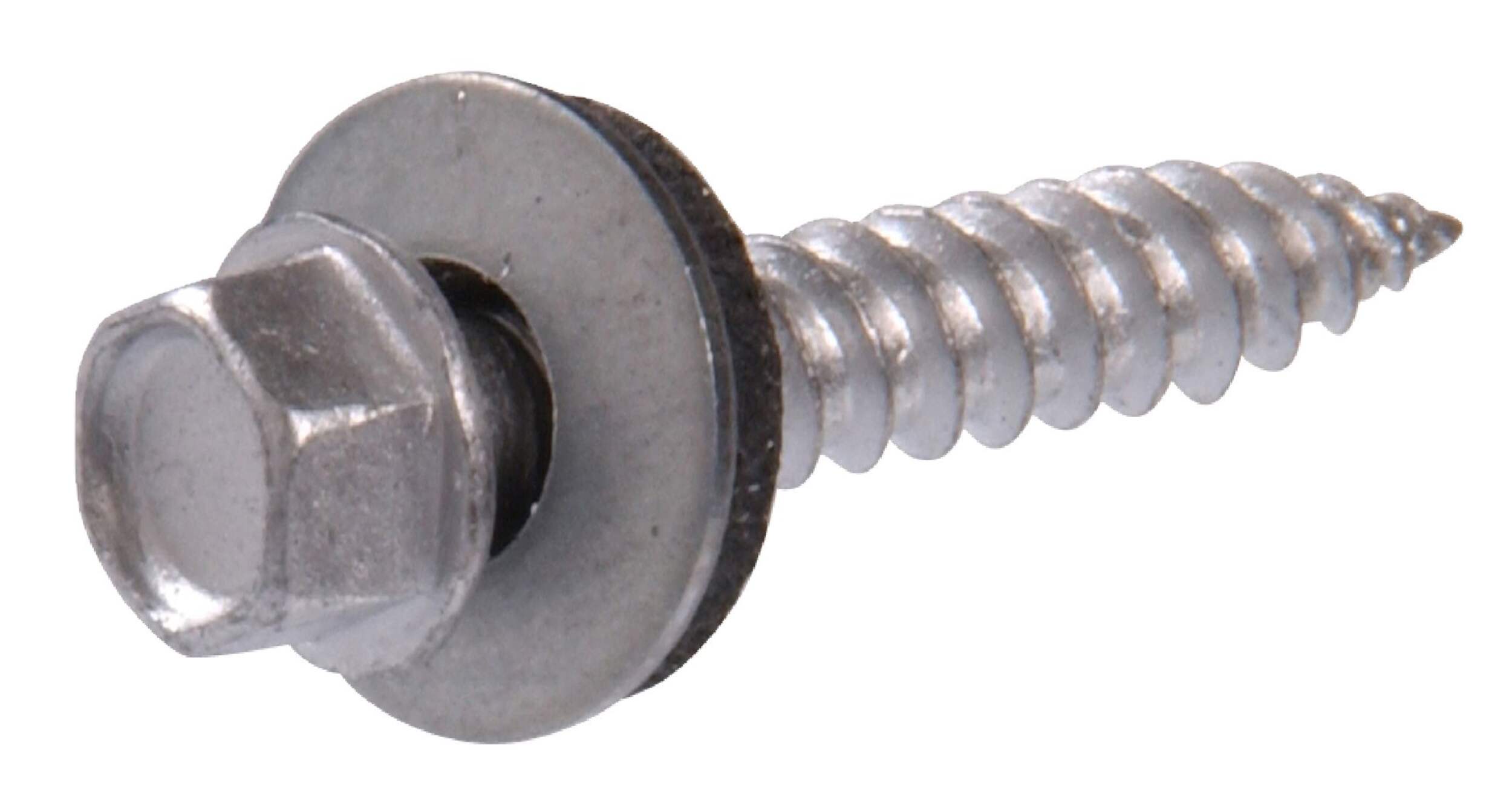 Hillman Hex Washer Head Self-Piercing Sheeter with Neoprene Washers, Trugrip #10 X 1.5", 30-pk Front_Angled_Left